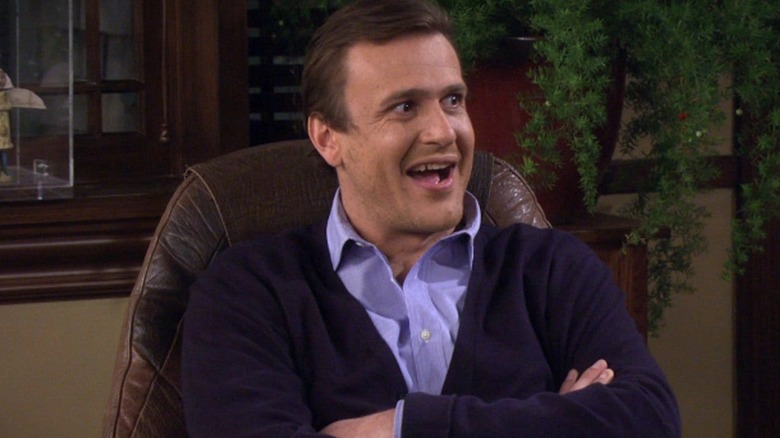 Marshall gloating while seated