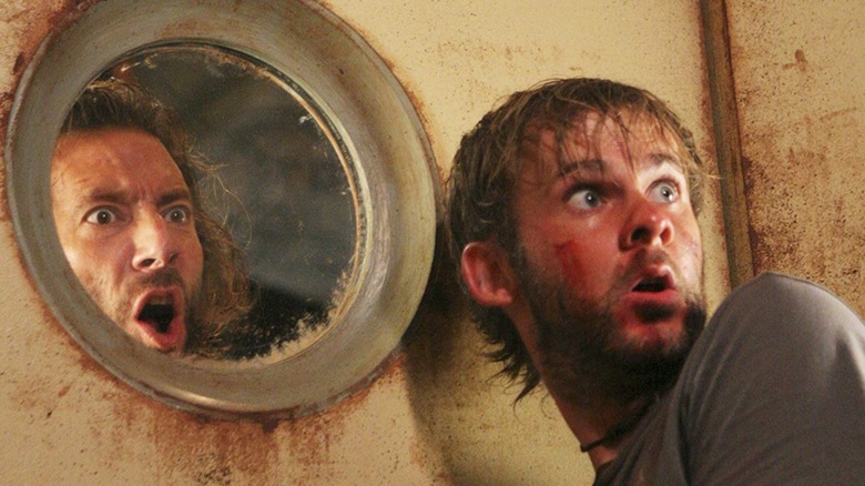 Desmond and Charlie look horrified in Lost Season 3, Episode 22, 