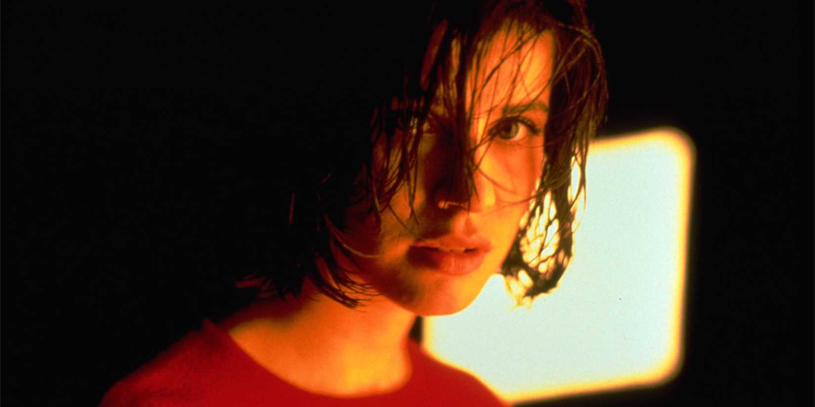 A close-up shot of Irène Jacob in Three Colours: Red.
