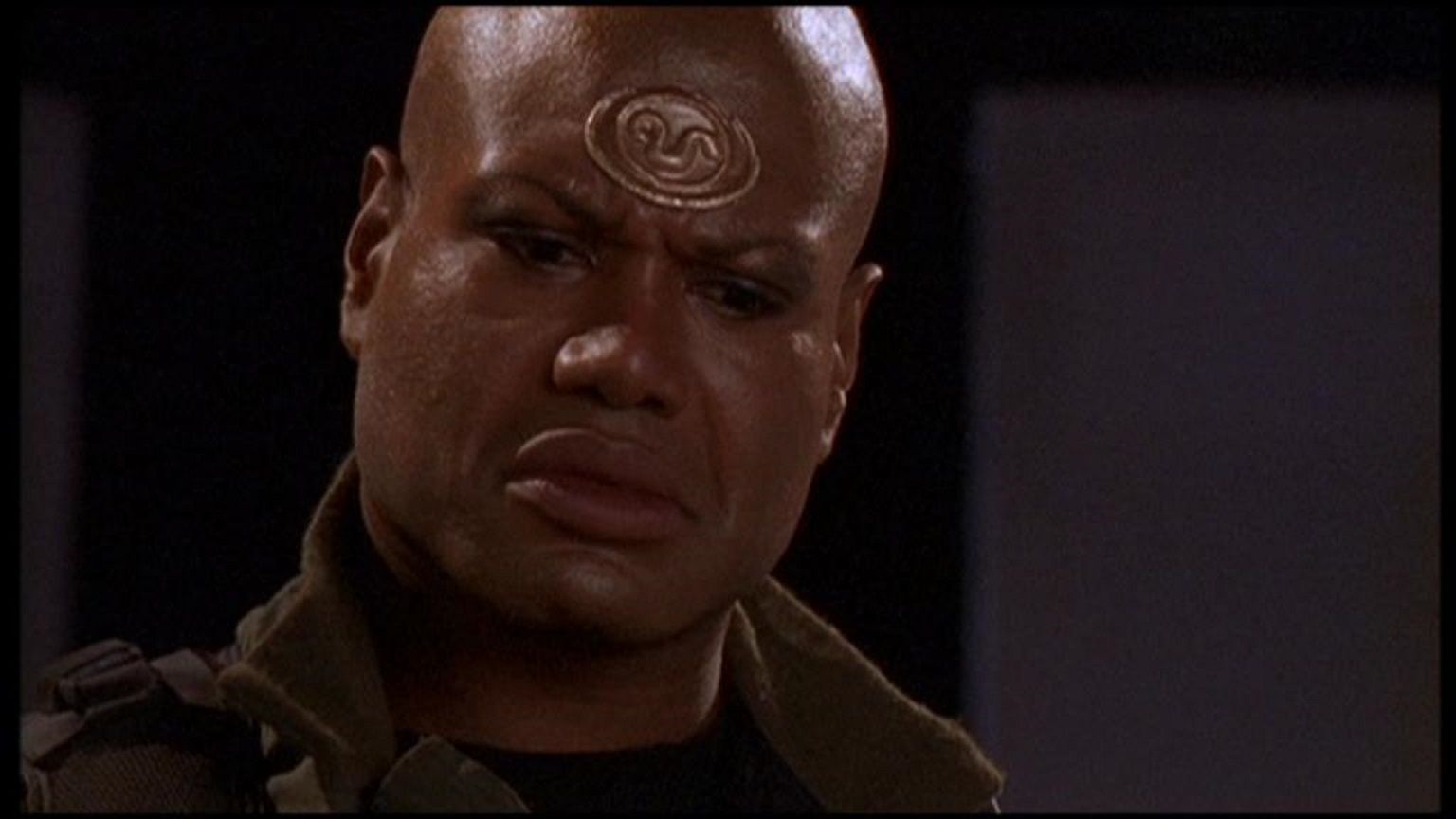 Teal'c from Stargate SG-1, looking angry.