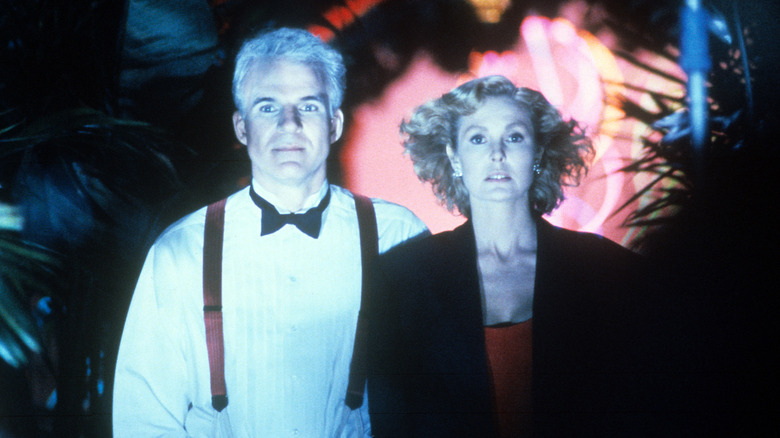 Harris and Sara bathed in a bright light in L.A. Story (1991)