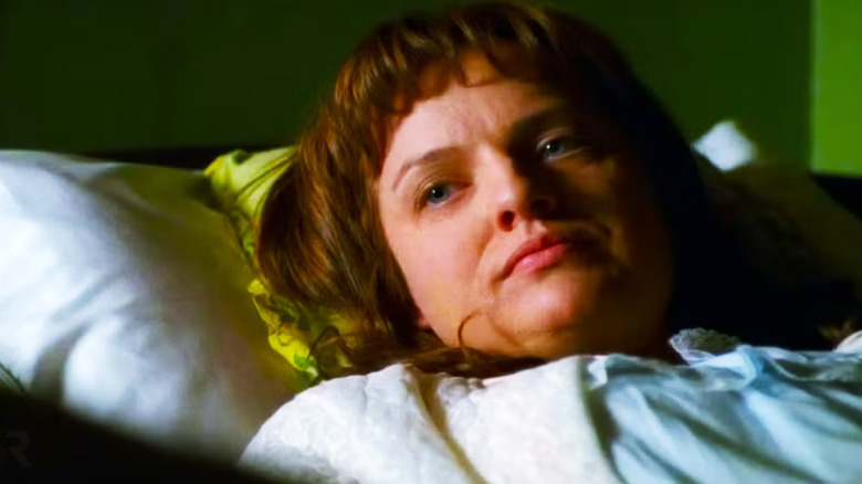 Peggy Olson looking sad while laying down