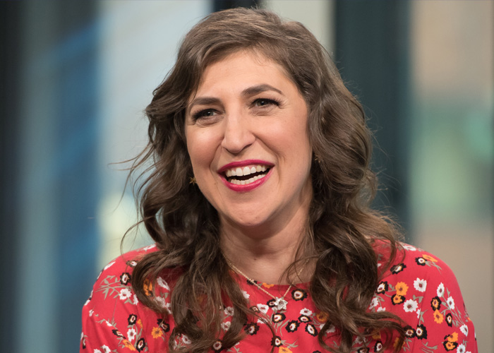 Mayim Bialik smiling during interview about GLP-1 side effects