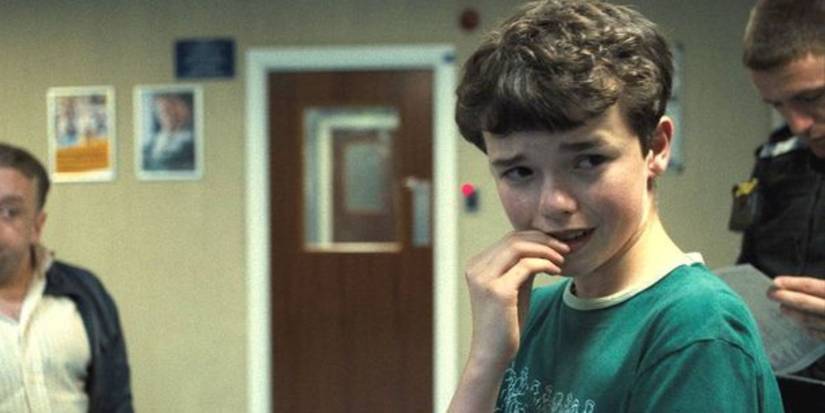 Owen Cooper biting his nail in 'Adolescence' Episode 1.