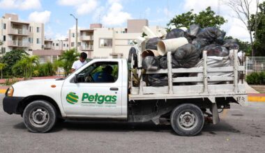 A Petgas processing facility in Mexico, demonstrating the machinery used for the pyrolysis of non-recyclable plastic waste into fuel.