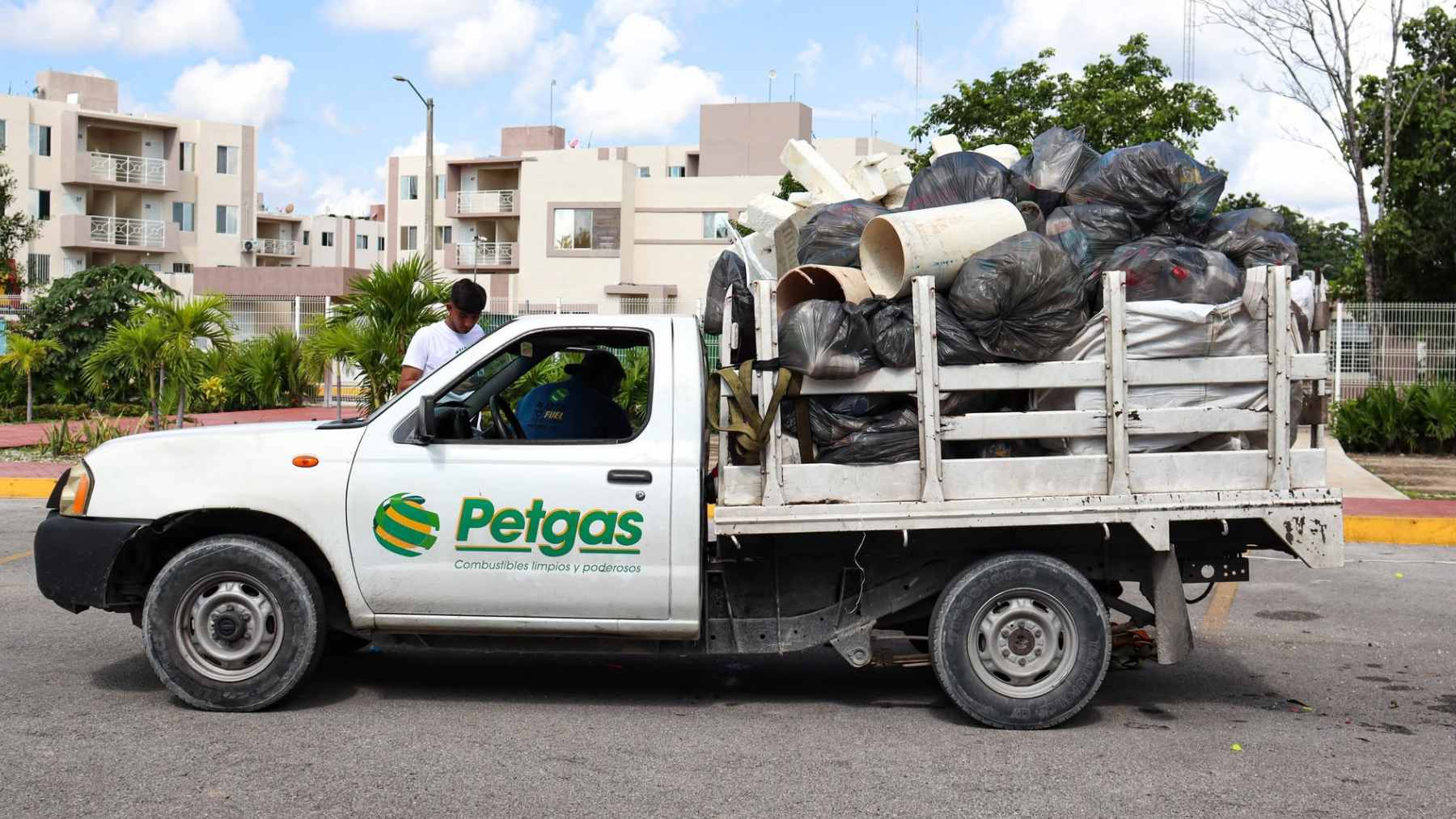 A Petgas processing facility in Mexico, demonstrating the machinery used for the pyrolysis of non-recyclable plastic waste into fuel.