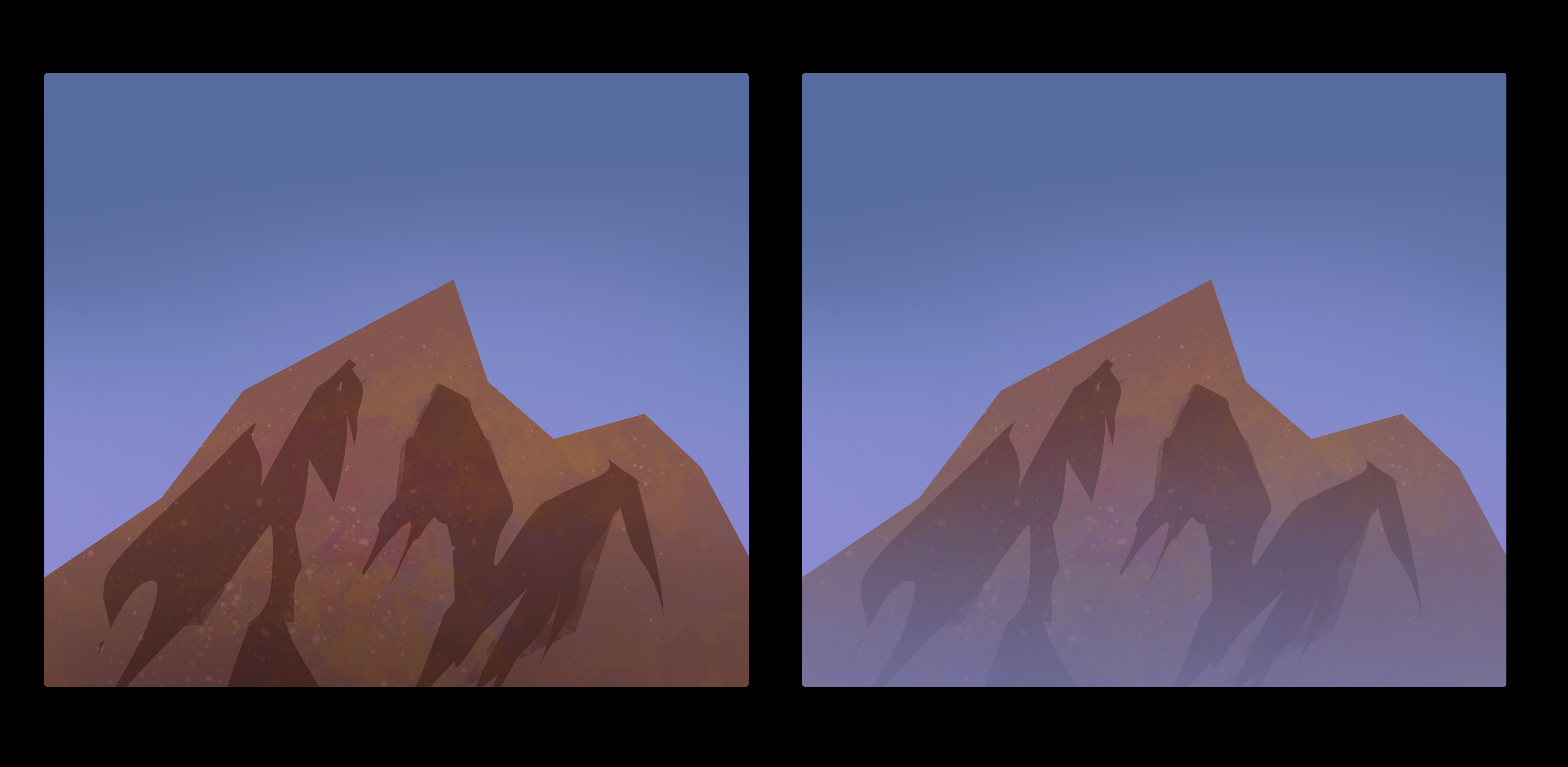A painting of a mountain in Photoshop