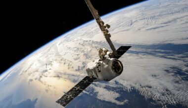 Satellite Gliding Over Earth