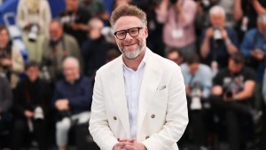 Seth Rogen poses during the "Tangles" photocall at the 79th annual Cannes Film Festival at Palais des Festivals on May 14, 2026 in Cannes, France