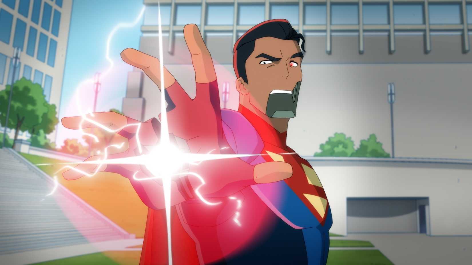 Cyborg Superman fires a laser from his hand in My Adventures with Superman