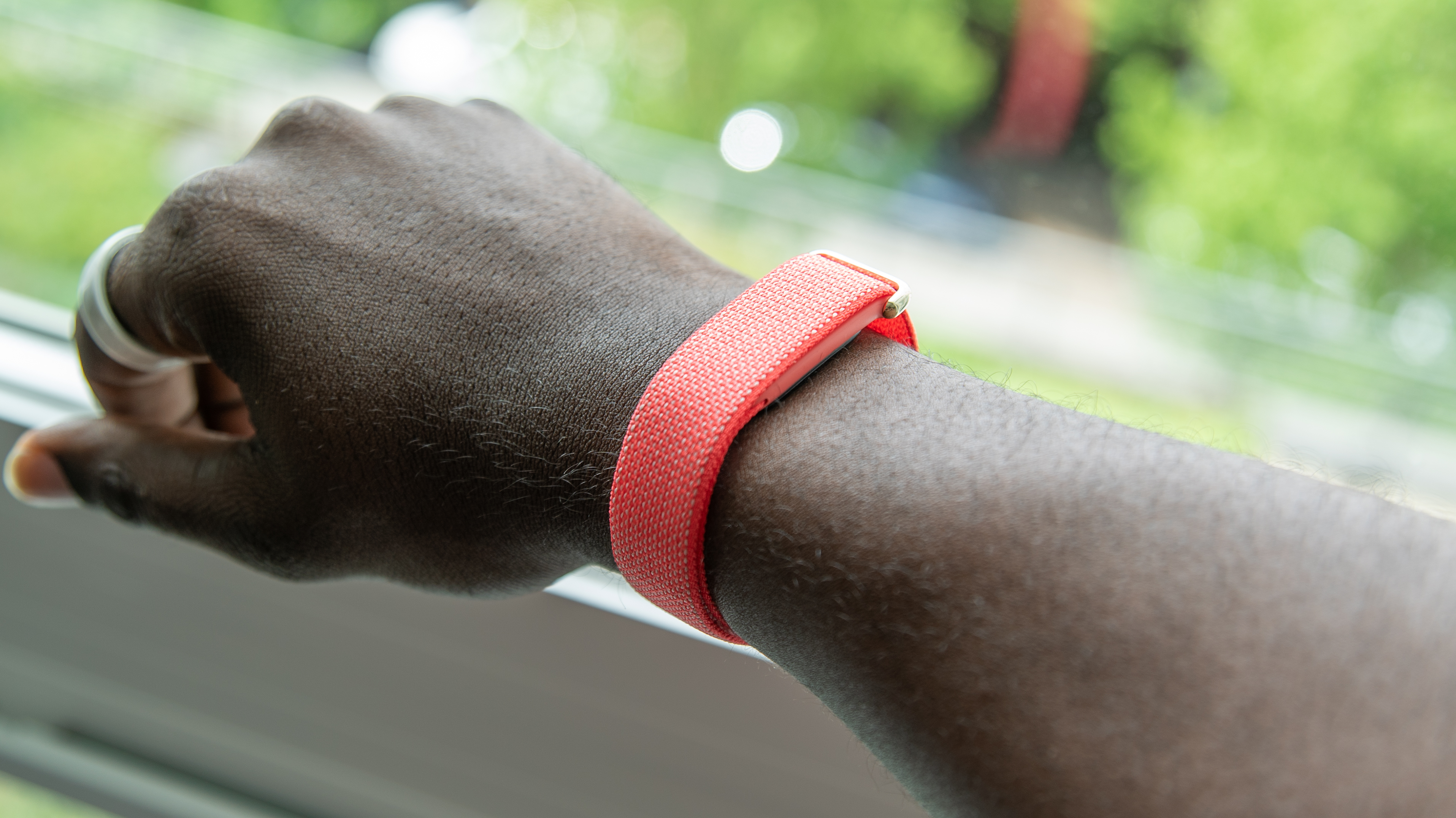 Fitbit Air secured around a wrist
