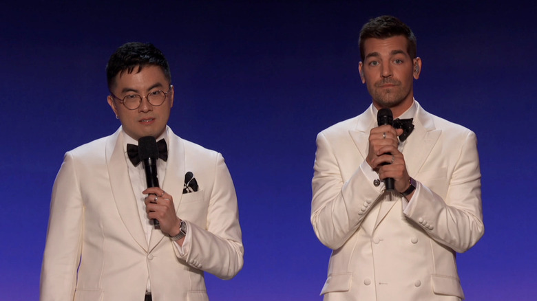 Bowen Yang and Matt Rogers at Las Culturistas Culture Awards