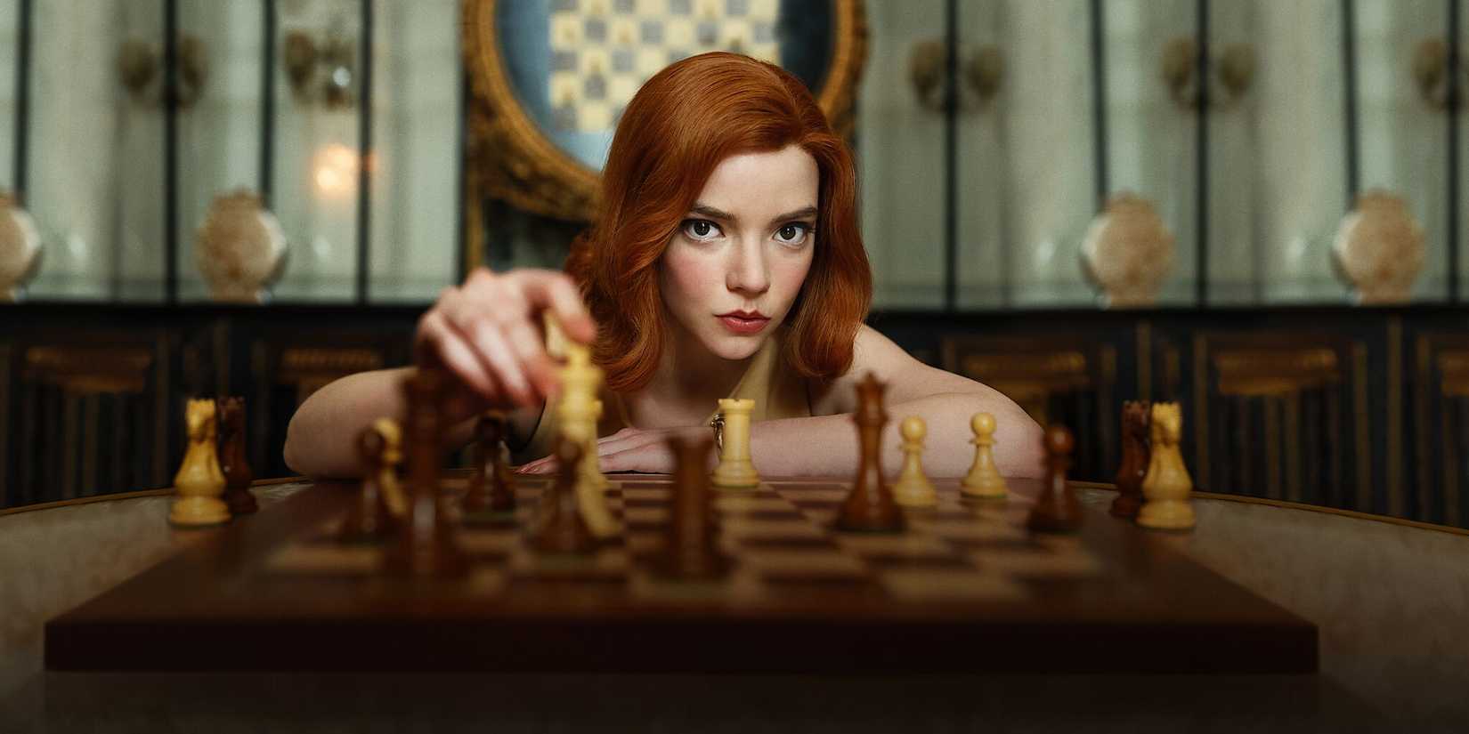 A promotional image of Anya Taylor-Joy in 'The Queen's Gambit'