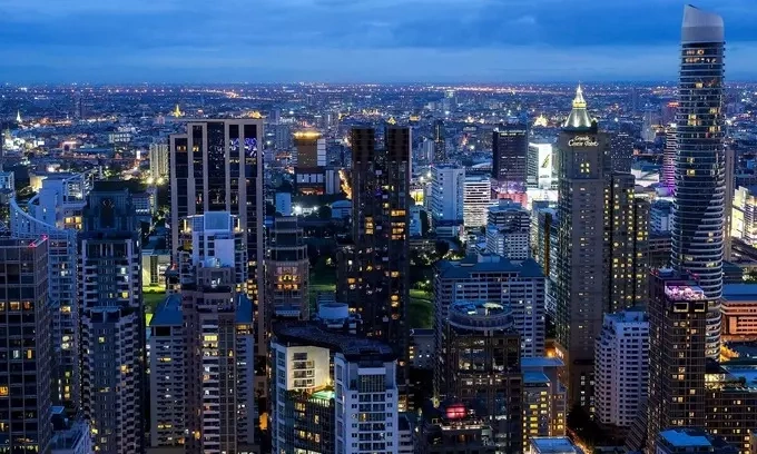 Bangkoks skyline is photographed during sunset, July 3, 2023. Photo by Reuters