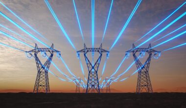 Electric powerlines.