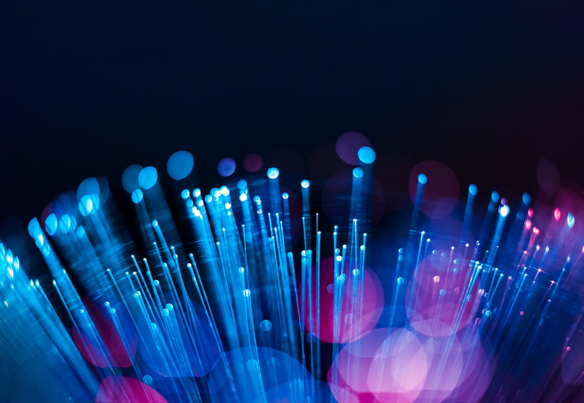 A close-up photo of a fiber optic cable.