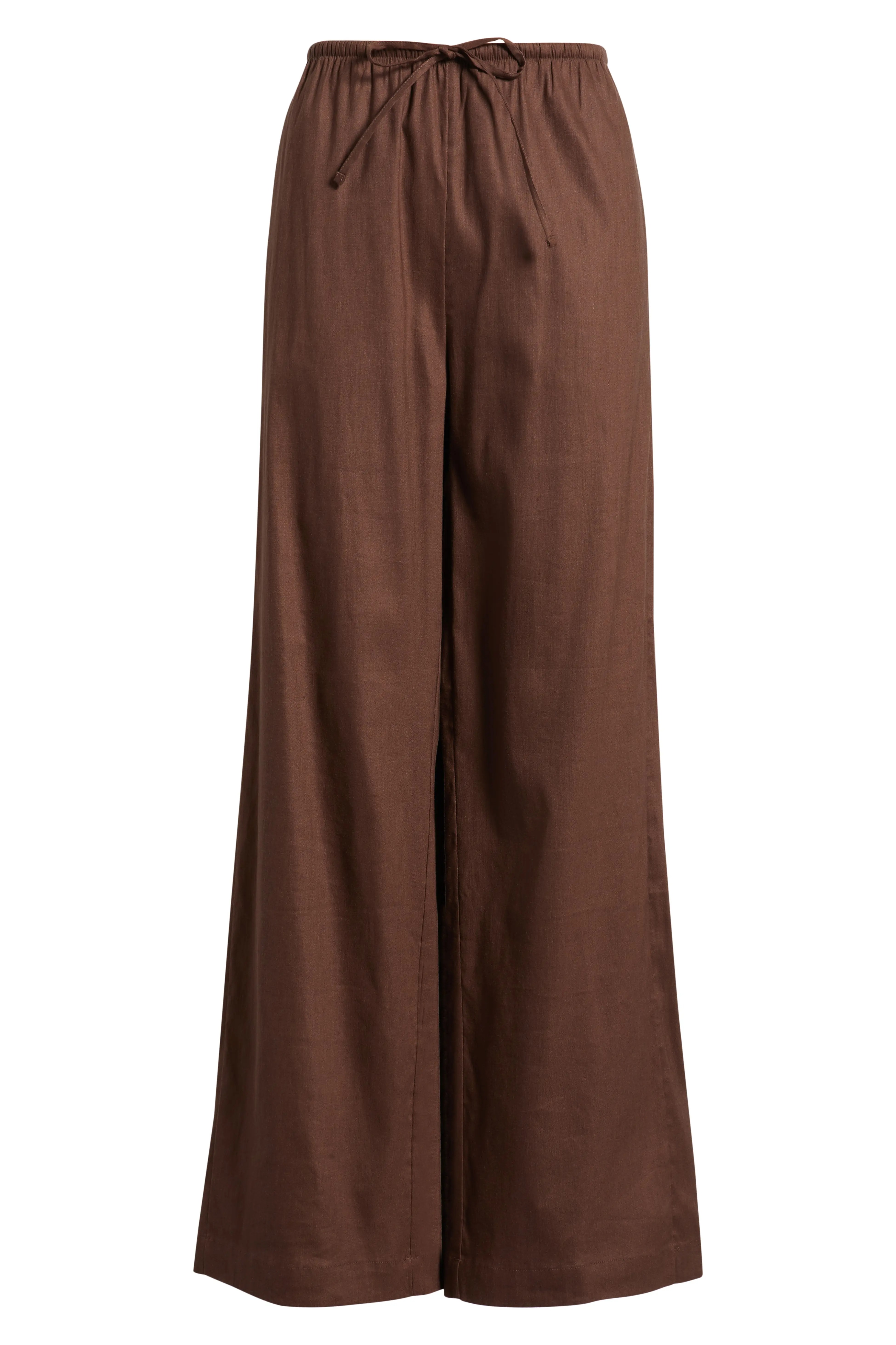 Linen Blend Drawstring Pants