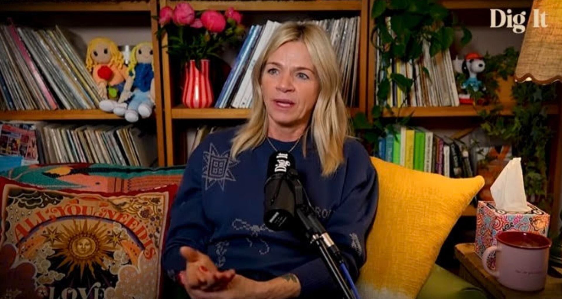Zoe Ball presenting the Dig It podcast