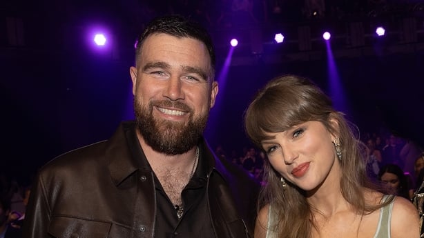 Taylor Swift and Travis Kelce at the 2026 iHeartRadio Music Awards held at Dolby Theatre on March 26, 2026 in Los Angeles, California. (Photo by Christopher Polk/Billboard via Getty Images)