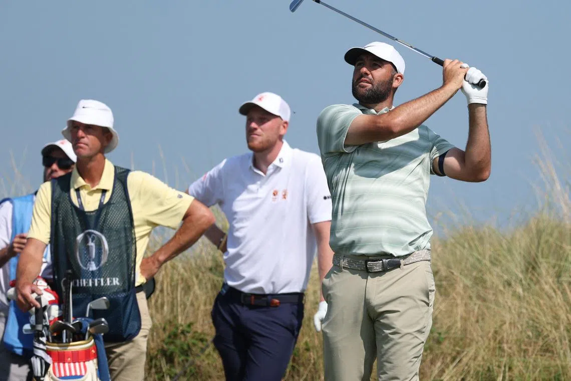 Golf - The 154th Open Championship - Royal Birkdale Golf Club, Southport, Britain - July 15, 2026 Scottie Scheffler of the U.S. during practice REUTERS/Andrew Boyers
