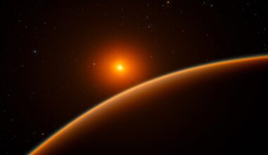 Artist's impression of the planet LHS 1140 b and its host star (Credit : ESO/spaceengine.org)