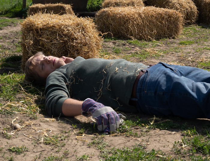 16_07_emm_robert Robert lies unconscious in a scene from Emmerdale