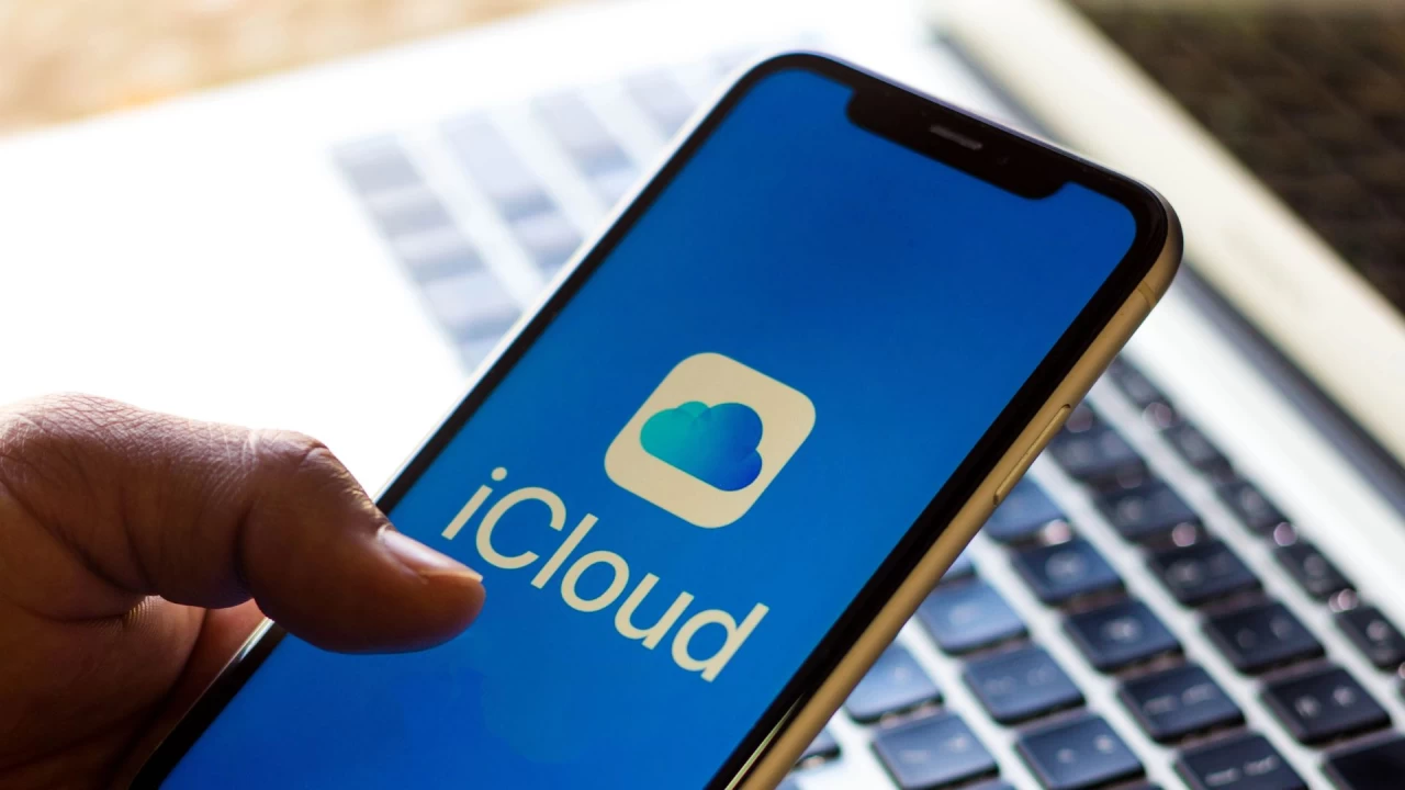 Apple iCloud logo displayed on iPhone