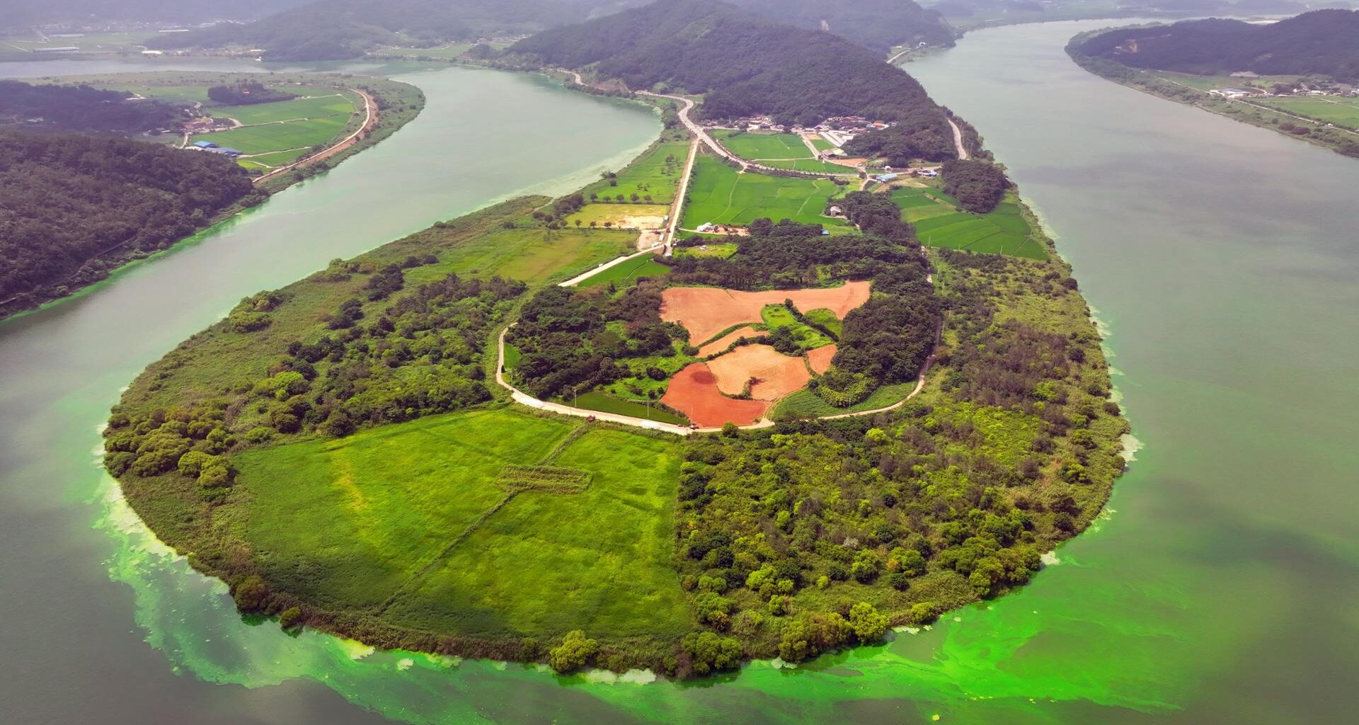 Yeongsan River flows through Naju, South Jeolla Province, in this Aug. 13, 2024 file photo. Yonhap
