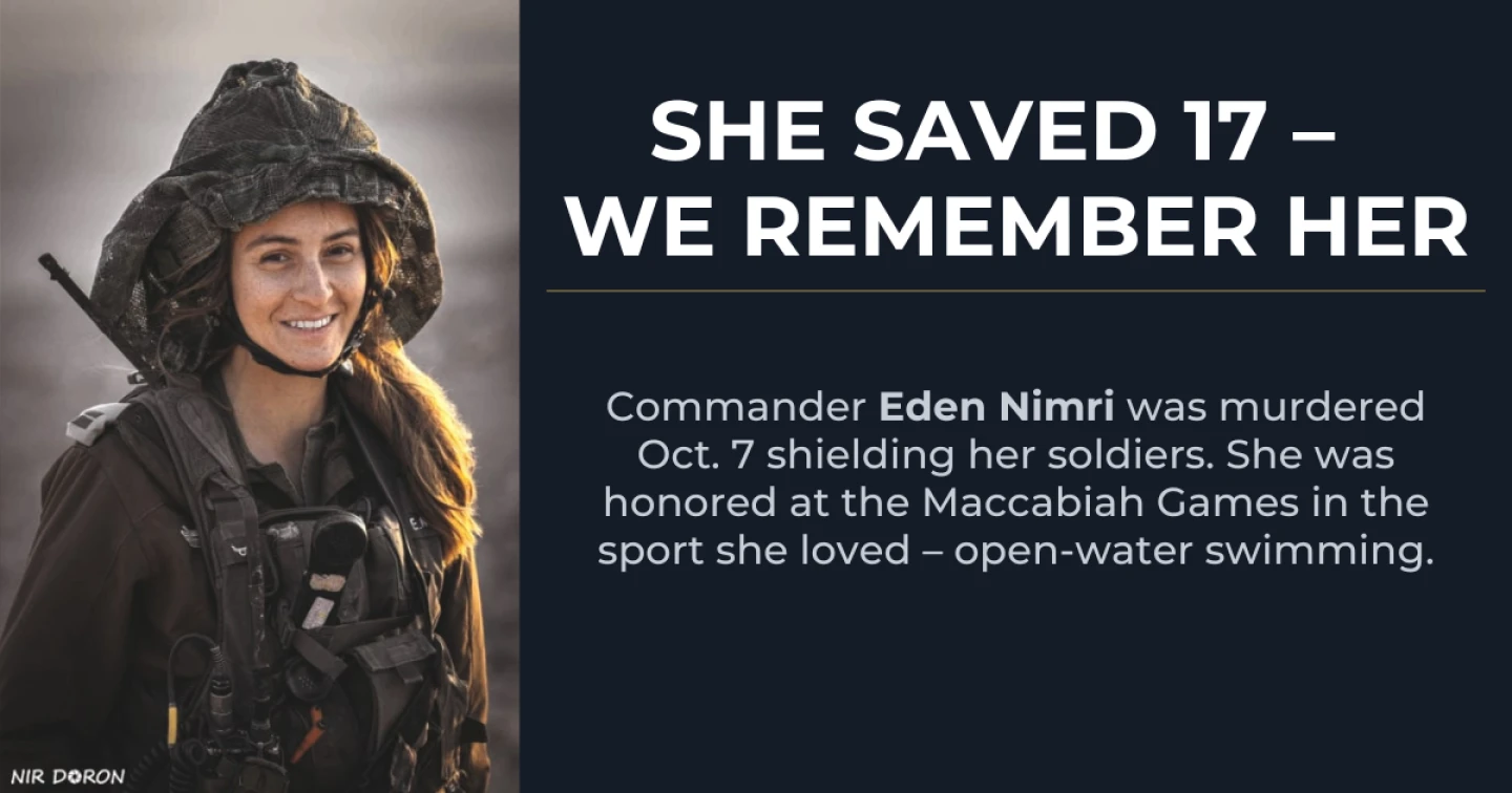 Remembering Eden Nimri at the 2026 Maccabiah Games in Israel. Credit: Courtesy.