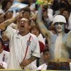 England and Argentina fans sit side by side during the FIFA World Cup match in Sapporo, Japan, on June 7, 2002. England won 1-0. The old rivals meet again this year in a World Cup semifinal showdown.