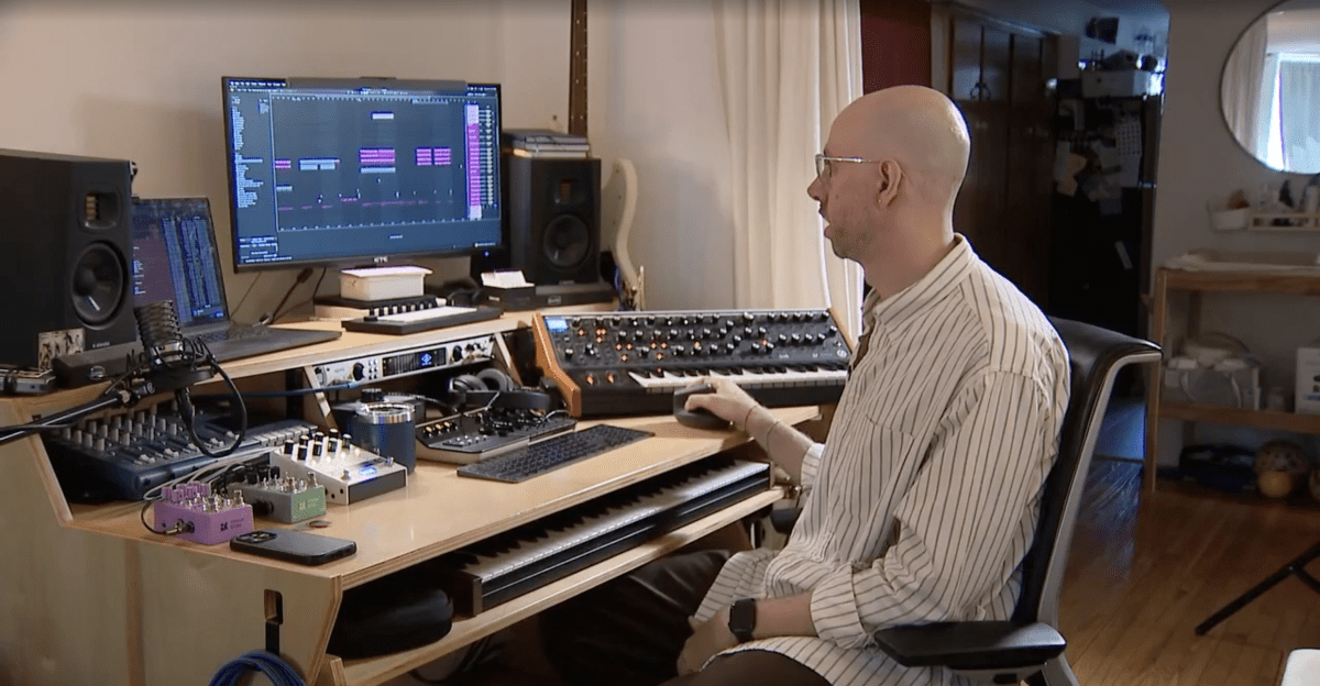 Let’s ogle the fun gear in the studio of World Cup theme composer Zach Golden.