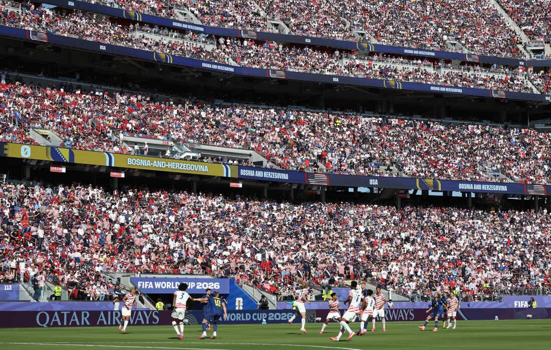 During the World Cup round of 32 match between the United States and Bosnia-Herzegovina, fans of the U.S. roared and cheered throughout in Santa Clara, Calif. The Americans won 2-0 on July 1 to advance to the round of 16 against Belgium.