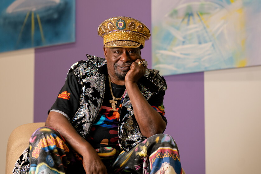 George Clinton sits at the Mariane Ibrahim gallery in West Town, which is presenting his exhibition, “Mothership,” Saturday, July 25, 2026.