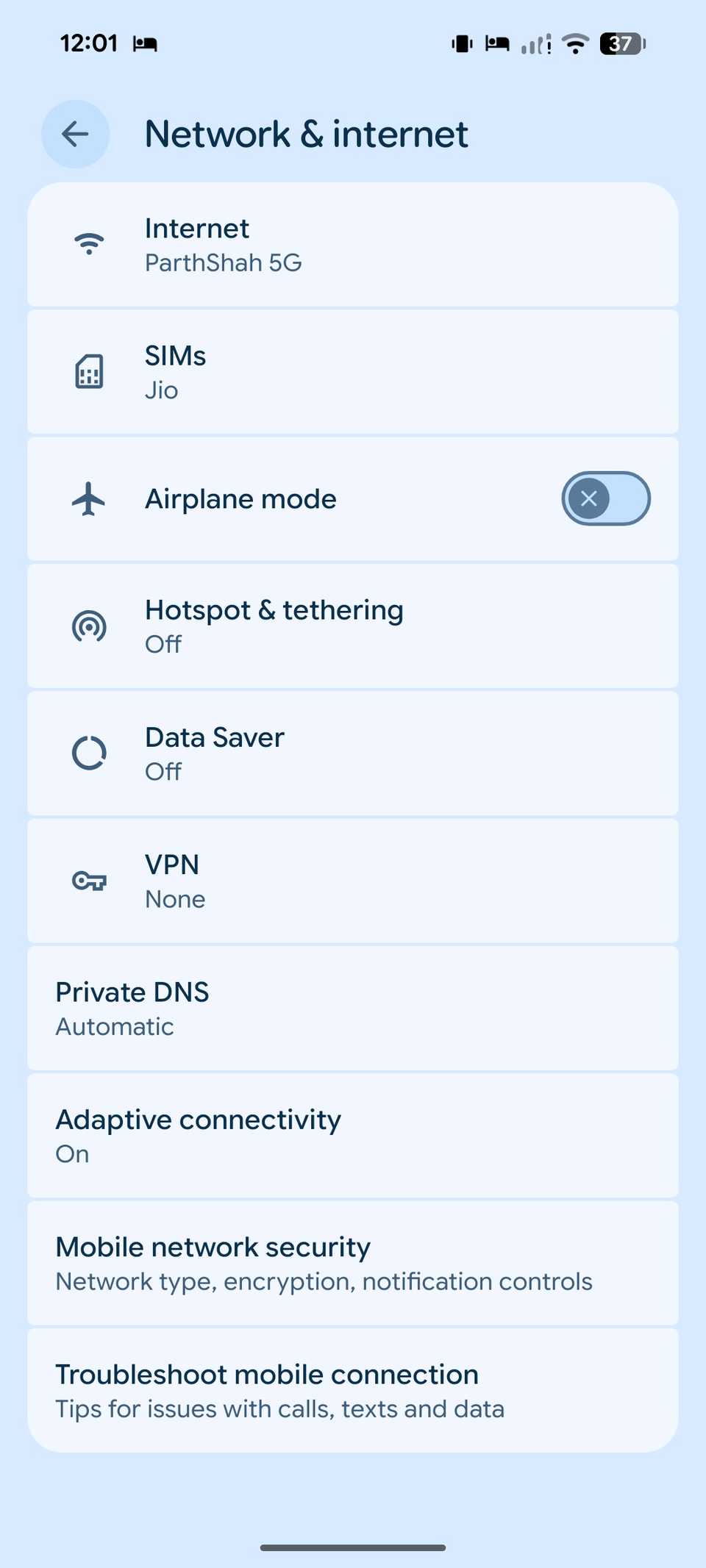 Pixel network menu