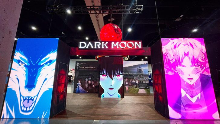The official booth for HYBE's original story intellectual property 'Dark Moon' during San Diego Comic-Con 2026 at the San Diego Convention Center in San Diego, Calif. / Courtesy of HYBE
