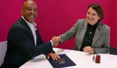 : Claudia Felser, Vice President of the Max Planck Society, and Reginald DesRoches,