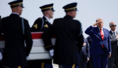 Trump greets the fallen as he faces a decision point on Iran