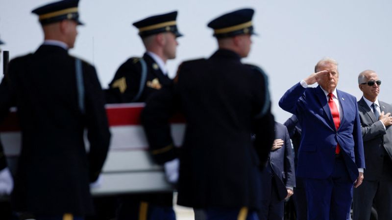 Trump greets the fallen as he faces a decision point on Iran