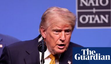 Sabre-rattling to ‘tremendous love’: erratic Trump dominates final hours of Nato summit | Nato