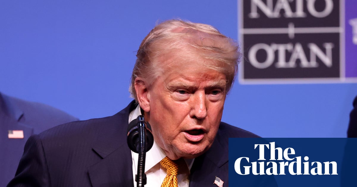Sabre-rattling to ‘tremendous love’: erratic Trump dominates final hours of Nato summit | Nato