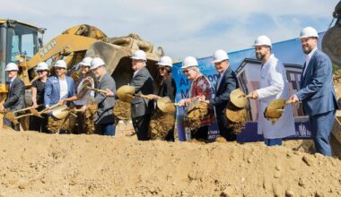 Skagit Regional Health breaks ground at the site for a new medical plaza on Tuesday, July 7, 2026 in Arlington, Washington. (Olivia Vanni / The Herald)