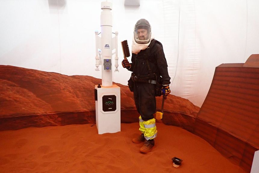 Nathan Jones pictured in the Mars Dune Alpha.