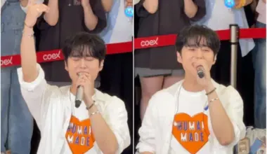 Day6’s Young K performing Shut The Door, the lead track from his second LP, Youngest, in a surprise performance at Coex Mall in Seoul on July 26.