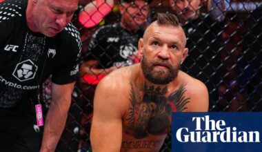 Conor McGregor’s long-awaited UFC return ends after 69 seconds with knee injury | Conor McGregor