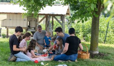 Shawn and Gina King eat lunch outside with their eight children at their home outside New Holland after recovering from measles.
