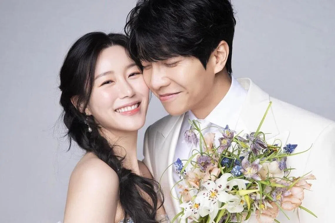 Lee Seung-gi and Lee Da-in tied the knot in April 2023 and welcomed their firstborn, a girl, in February 2024.