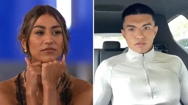Love Island's Priya's Jawsal and a screenshot of Will Bessantt video.