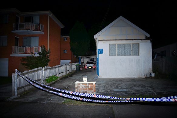 The fire tore through the flat at the back of the property on Wednesday night.