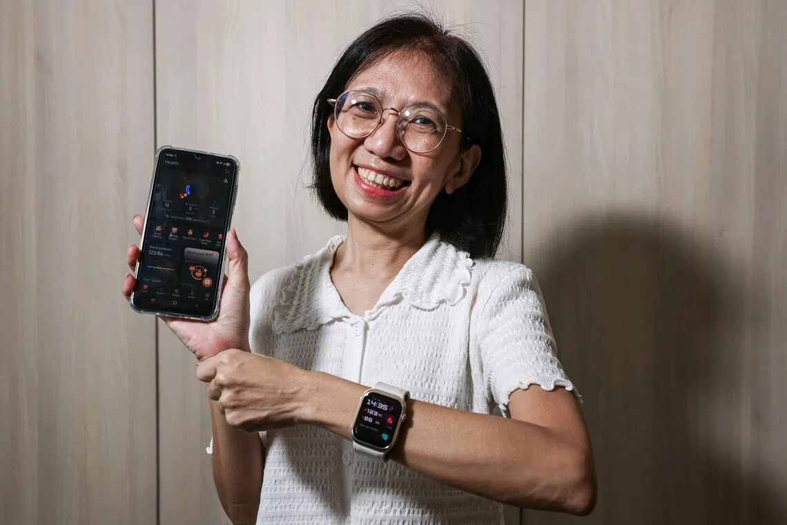 Ho Mei Guat took part in the month-long trial conducted by NUH in June, during which 30 patients wore smartwatches with vital signs monitoring capabilities that have been approved by the Health Sciences Authority.