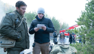Scott Eastwood and producer Jonathan Yunger on the set of the World War II feature 'Lucky Strike.'